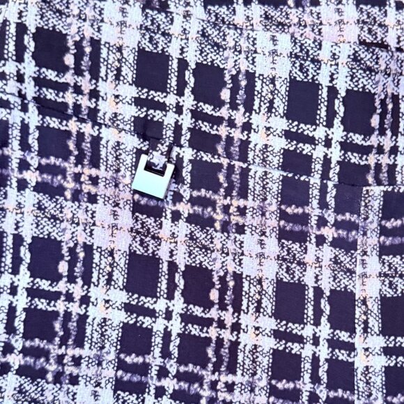 Preswick Moore Glen Plaid Pants Size M Pull On Lavender Ankle Stretch Casual Chi - Picture 4 of 13